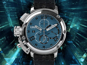 U-Boat Chimera Chrono SS Automatic Watch, Blue, 46 mm, Limited Edition, 9589