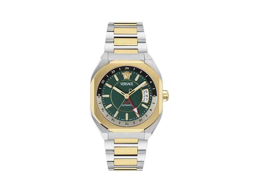 Versace V-Contempo GMT Automatic Watch, Green, 40mm x 48,3mm, VE0I00325