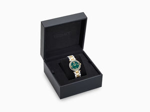 Versace Reve Quartz Watch, PVD Gold, Green, 35 mm, Sapphire Crystal, VE8B00524