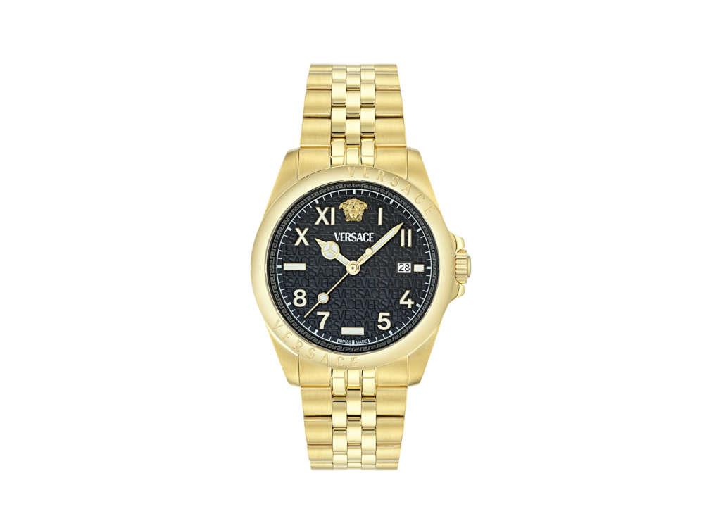 Versace Anteo Quartz Watch, PVD Gold, Black, 41 mm, Sapphire Crystal, VE9H00624