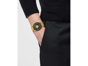 Versace Medusa Deco Gent Quartz Watch, Recycled Steel, Black, 43 mm, VE9I00424