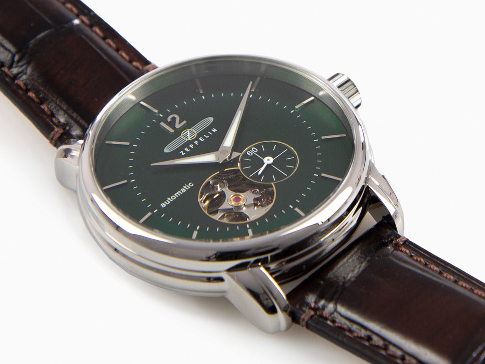 Zeppelin LZ 120 Bodensee Automatic Watch, Green, 40cm, Leather 