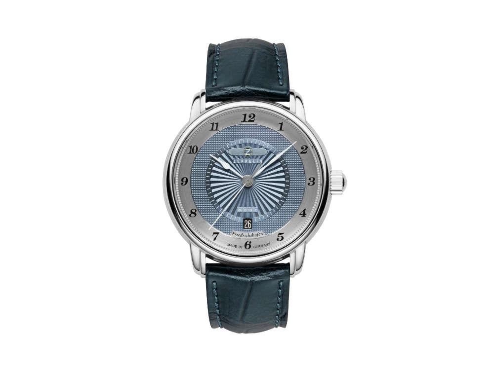 Zeppelin Friedrichshafen Automatic Watch, Blue, 40 mm, Day, 8556-3