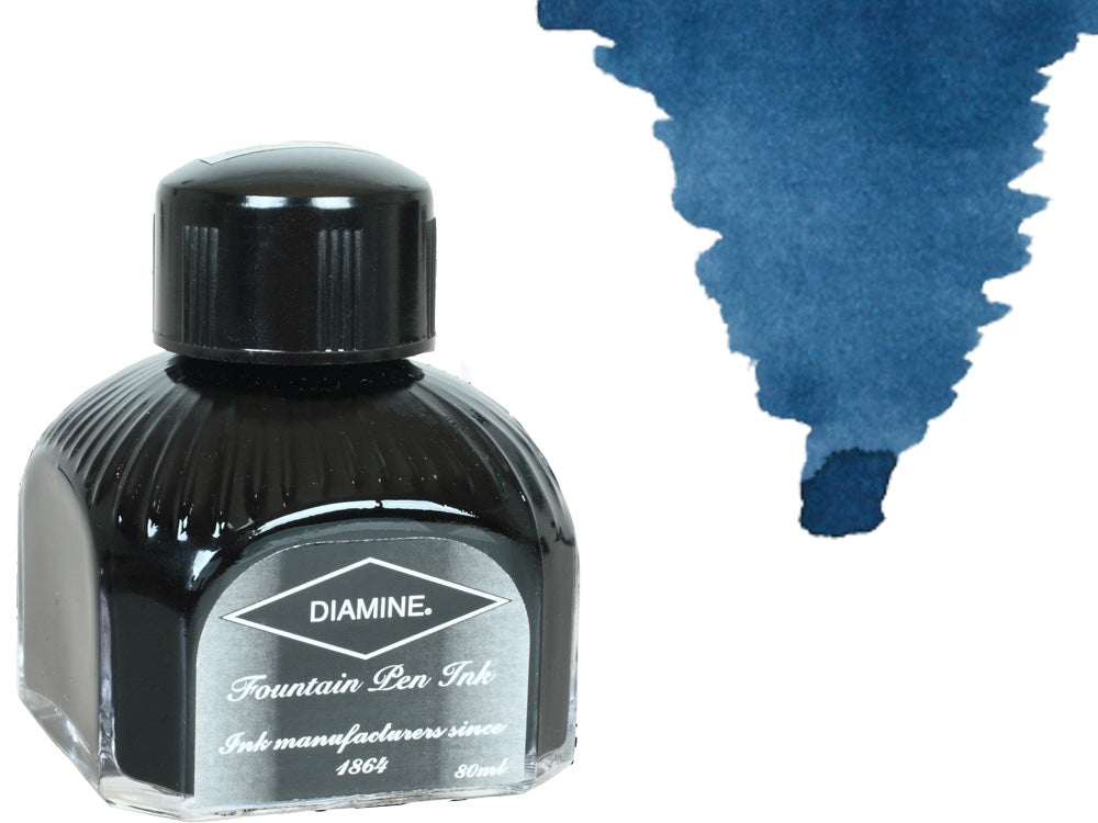 Diamine Ink Bottle, 80ml., Indigo, Italyan crystal bottle