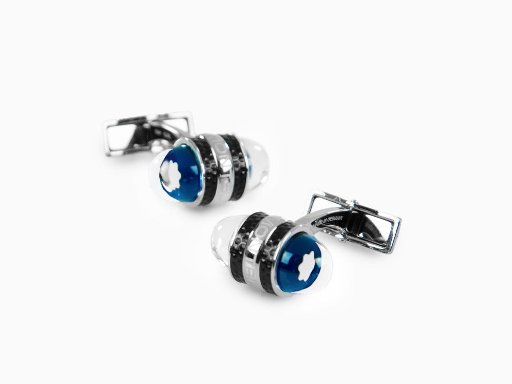 Montblanc Starwalker Cufflinks, Steel, Lacquer, Polished, Blue