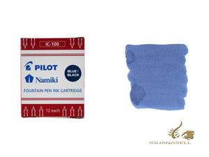 Namiki Ink cartridges, Blue/Black, 12 units, IC-100-blue-black