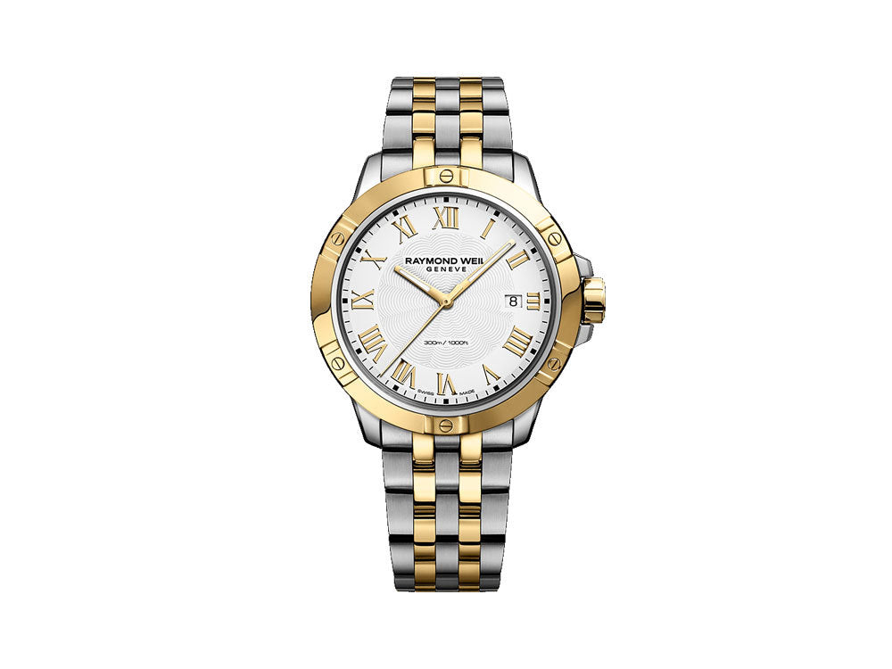 Raymond Weil Tango Quartz Watch PVD Gold White 41mm 8160 STP