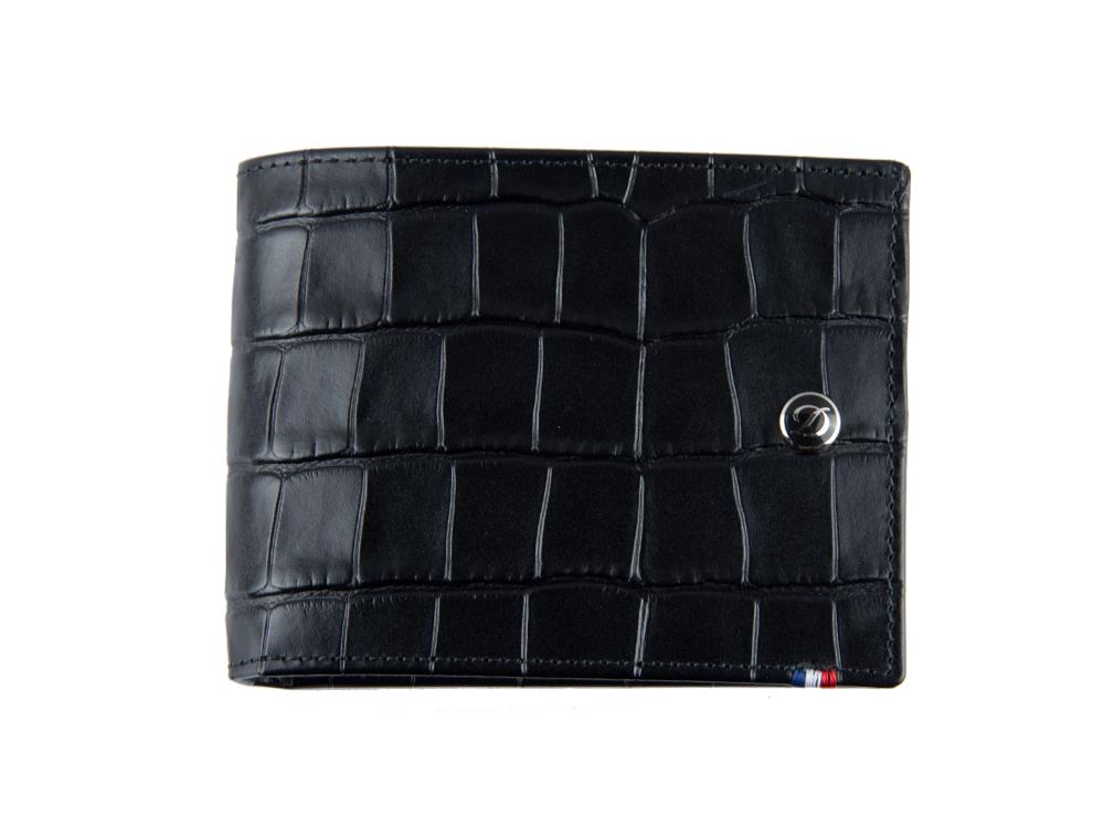 S.T. Dupont Line D Croco Dandy Wallet, Black, Leather, 6 Cards, 180060