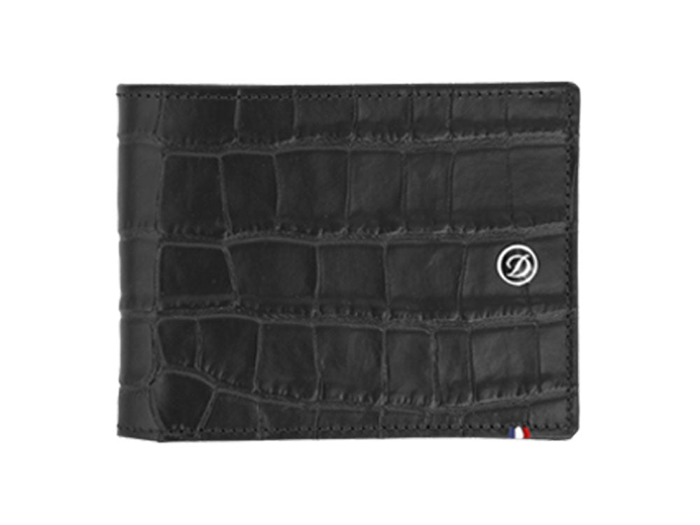 S.T. Dupont Line D Croco Dandy Wallet, Black, Leather, 8 Cards, 180063