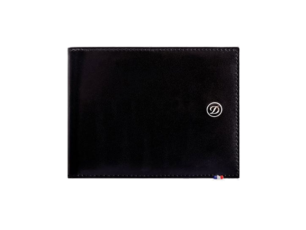 S.T. Dupont Line D Wallet, Black, Leather, 6 Cards, 180002