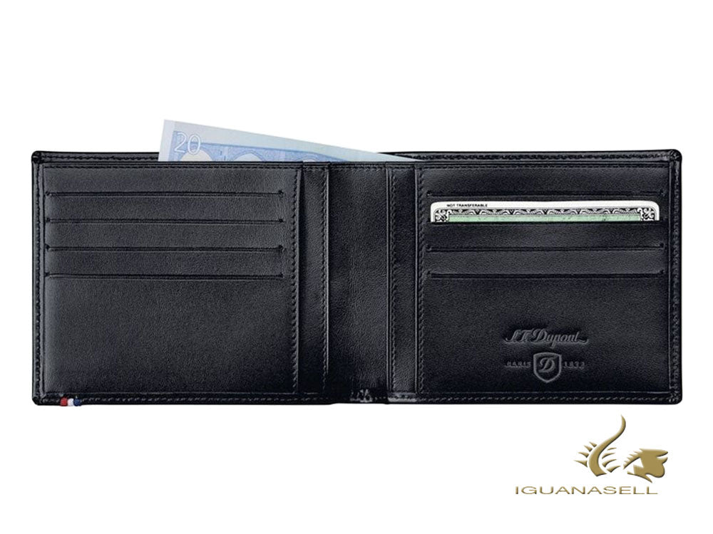 S.T. Dupont Line D Wallet, Black, Leather, 8 Cards, 180003