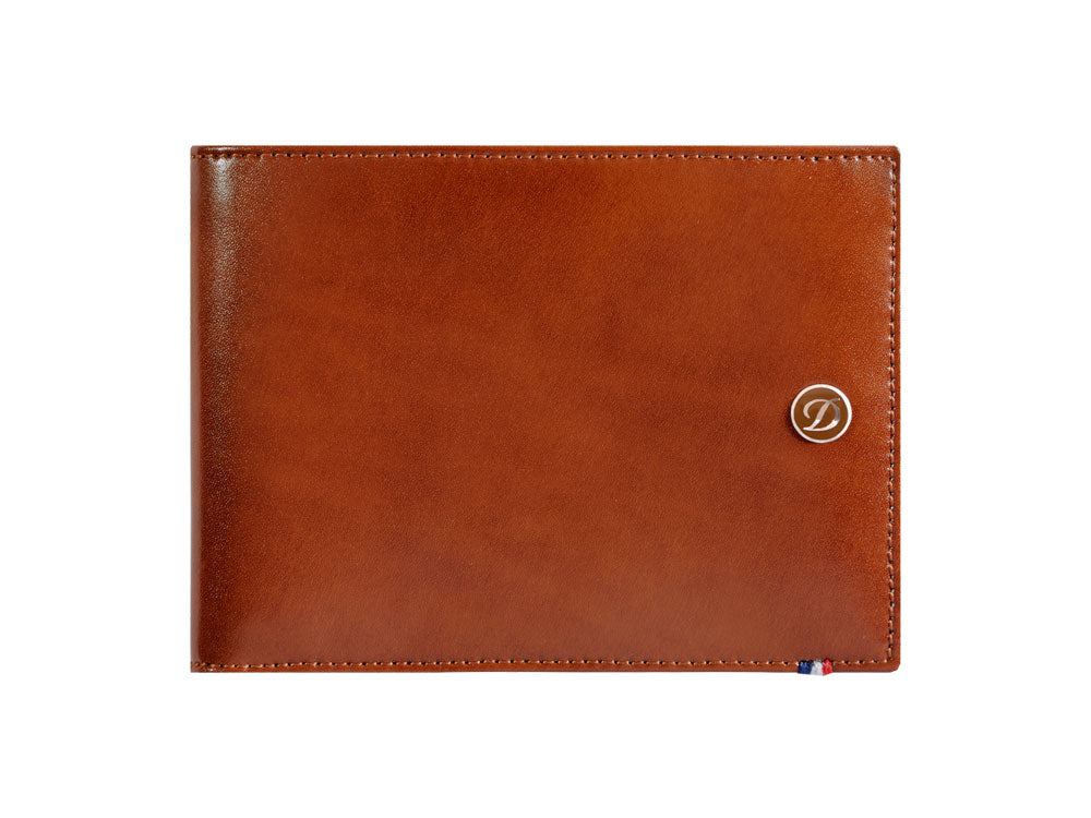 S.T. Dupont Line D Wallet, Brown, Leather, 6 Cards, 180102