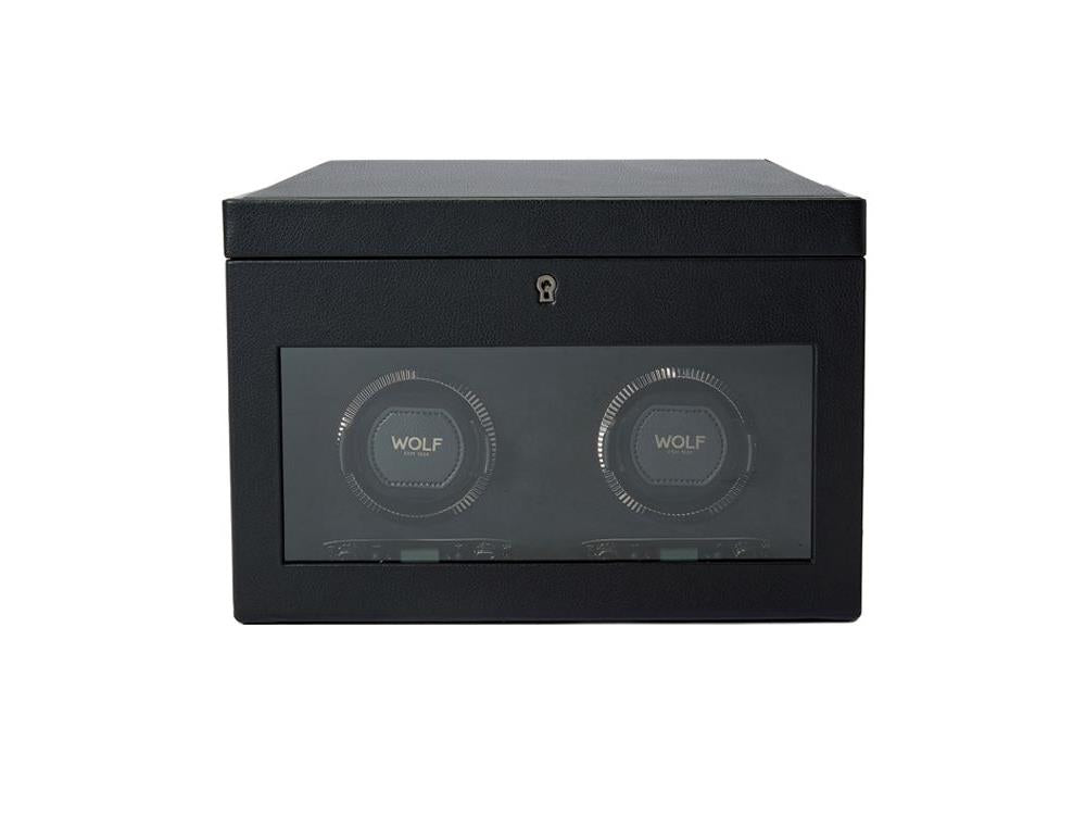 WOLF British Racing Watch winder 2 Watches, Black, 792202