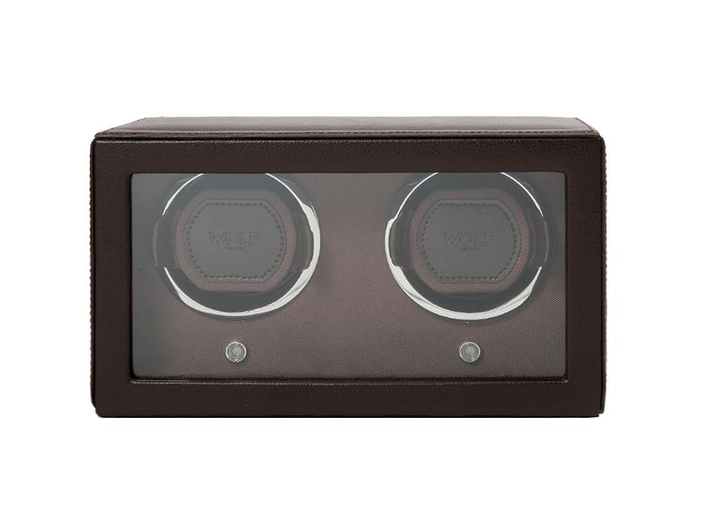 WOLF Cub Watch winder, 2 Watches, Brown, Vegan Leather, 461206